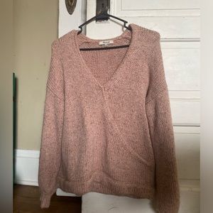 Madewell pink “wrap” sweater